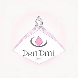 Create a logo with the name Deniz Boutique, inspired by diamond dresses, with the symbol of the dress, baby pink