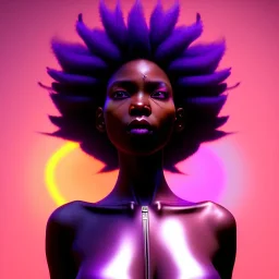 Afro Woman, long hair, samurai, cyberpunk, neon, highly detailed, art stations, concept art, smooth, unreal engine 5, god rays, ray tracing, RTX, lumen lighting, ultra detail, volumetric lighting, 3d, finely drawn, high definition, high resolution, gradient background