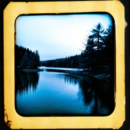 Daguerrotype frame old landscape odd creepy grey obsessive nostalgia weird old postcard landscape lake