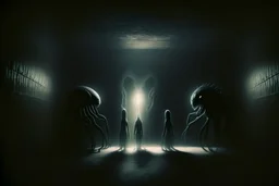 reunion de 3 grandes entidades en una sala obscura