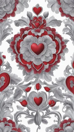 Heart rose, white background, intricate details, highly detailed, high details, detailed portrait, masterpiece,ultra detailed, ultra quality