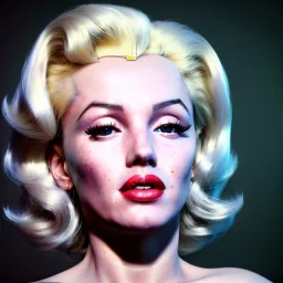 Realistic image portrait, sweet Marylin Monroe, blonde woman, cyberpunk style, highly detailed, unreal engine 5, ray tracing, RTX, lumen lighting, ultra detail, volumetric lighting, 3d, finely drawn, high definition, high resolution.