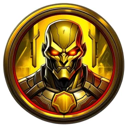 deadshot logo animated inside a golden medalion