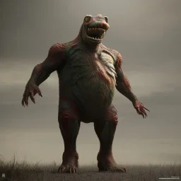 Hyperrealistic monster full body detailed