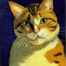 Portrait of a cat by Van Gogh