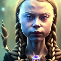  Greta Thunberg portraitfae, sidhe, ominous, nature, orchids, dnd character portrait, intricate, oil on canvas, insanely detailed, 16k resolution, retroanime style, perfect eyes, round pupil, cinematic smooth, intricate detail , soft smooth lighting, soft pastel colors, painted Renaissance style