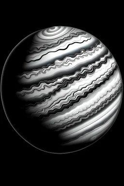 planeta júpiter en blanco y negro para que un niño coloree