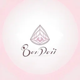 Create a logo with the name Deniz Boutique, inspired by diamond dresses, with the symbol of the dress, baby pink