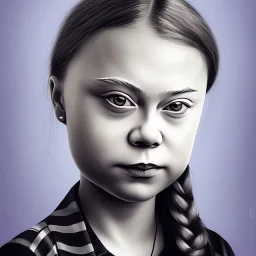 portrait of Greta Thunberg oil tycoon