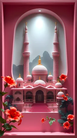 Malaysia independent day, 3d holographic editorial photo, detailed, cultural, ethnic, Mosque, Malaysia Twin Tower, Mount Kinabalu, hibiscus, pretty visuals, aesthetic, artstation, shadow effect, insanely detailed and intricate, photorealistic, highly detailed, artstation by wlop, by artgerm, art by tom bagshaw, atey ghailan, andrew atroshenko, stanley artgerm.