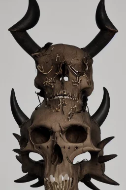 a devil's skull with circuitry for horns