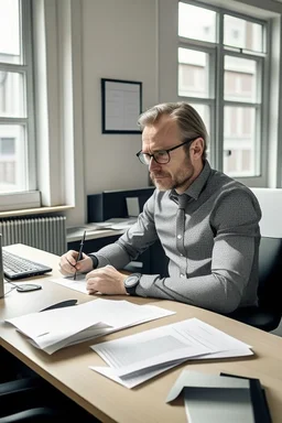 a man from denmark working in an office