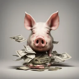 pig's cloven foot holding money