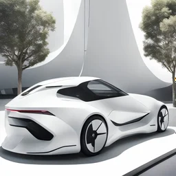 a white futuristic electric toyota car