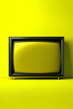 Futuristic TV flat yellow framed screen