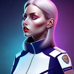 lady cop top in spaceship