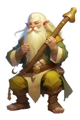 teenage blonde bard mountain dwarf with magical flute dnd