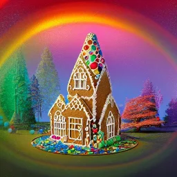 an intricate gingerbread house with vibrant rock candy windows under a glass dome, rainbow sprinkles, frosting, 8k resolution, centered, high-quality, ultrafine-detail, digital art, flickering light, detailed matte, volumetric lighting, illustration, 3D octane render, brian froud, howard lyon, ben goossens, George Grie, greg rutowski, alphonse mucha