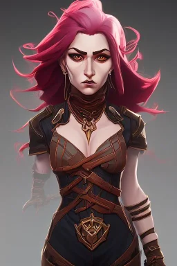 war-forged fantasy portrait inventor mechanical redhead