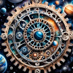 close up of a cell phone with a picture on it, an airbrush painting by Mór Than, instagram contest winner, space art, intricate planetary gears, space backround, planets on the background