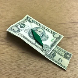 This is my first-ever money origami attempt: folding a shirt and tie from a dollar bill. Bill Origami and its folding diagram. glod coins in the background