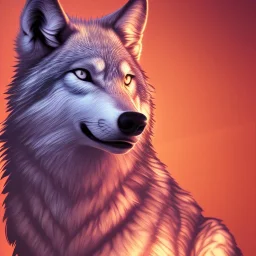 Wolf, red, orange, yellow, green, blue, purple, masterpiece, expert, 8K, hyperrealism, sharp focus, cinematic lighting