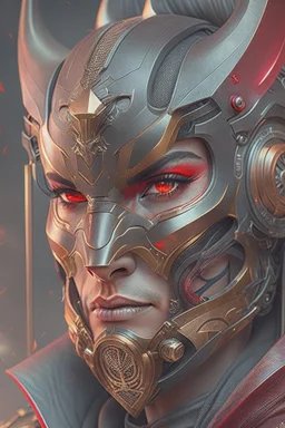 Best quality, masterpiece, ultra high definition,Futuristic, cyberpunk,Hannya-Maske, Comic style