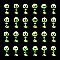 skeleton emotes, GG, OMG, sprite sheet