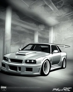 potrait of skyline r34 vector