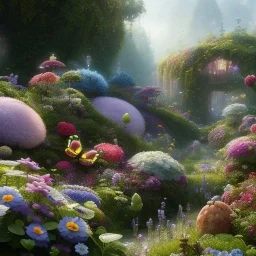 pixar style, volumetric summer garden environment and background, realistic painting of butterflys, looking excited, volumetric lighting, dramatic lighting, detailed digital painting, extreme dense and fine fur, anime, ornate, colour-washed colors, elegant, small minutiae, tiny features, particulars, centered, smooth, sharp focus, renderman gofur render, 8k, uhd, detailed eyes, realistic shaded volumetric lighting, sunlight caustics, backlight, centered camera view