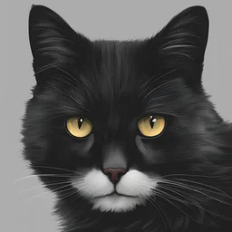Um gato preto peludo