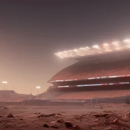 mars , stadium , soccer , fans , scoreboard , players , worldcup , space sport , goal , goalkeeper,soccer pitch with 2 goals and players