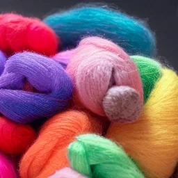 sphynx cats playing with coloured balls of yarn in Marvel style