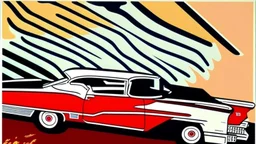 stalking a cadillac eldorado 1959 flammable,pop art, Andy Warhol.Roy Lichtenstein.