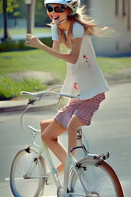 She looks so cute riding her bike