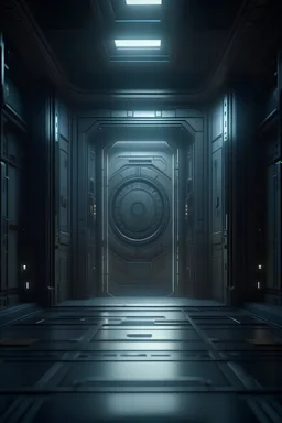 Huge space door, cinematic