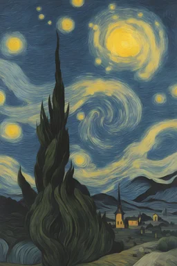 The Starry night Image created by Van Gogh but published by picasso