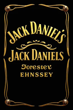 a Jack Daniels style graphic element made of brass