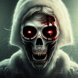 Dark, horror, blood, guts, detail, Santa, zombie, close up head