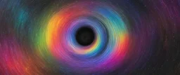 colorful, rainbow, void and a black hole