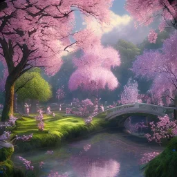 the most stunning, gorgeous cherryblossom tree on a lush island with reflective lake, high-detailed, fine-detailed, intricate, 8k resolution, digital art, detailed matte, volumetric lighting, dynamic lighting, ornate, baroque, illustration, 3D octane render, brian froud, howard lyon, selina french, greg rutowski