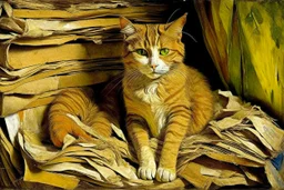 Portrait of a cat by Van Gogh