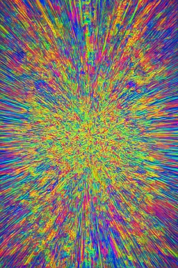 dimensional field of reality; surrealistic optical art; vivid palette