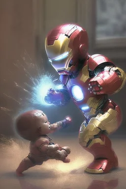 Baby iron man fight Zeno