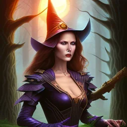  Woman witch in the dark forest