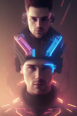 cyberpunk, head, men, portrai, tron