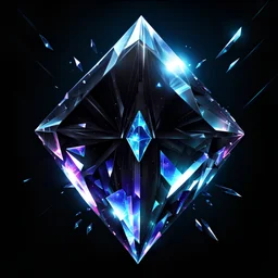 cyberpunk crystal shards, black background, black lighting, video game icon