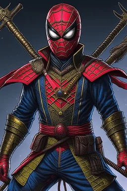 Spider-Man as a futuristic samurai