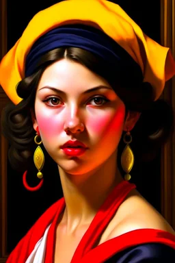 Portrait of Yunalesca, from Final Fantasy X, Caravaggio style