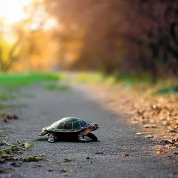 Turtle walking in the park